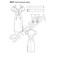 S8431 Schwarz Damen Kostüm, Simplicity