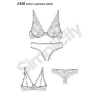 S8436 Damen Höschen BH, Simplicity