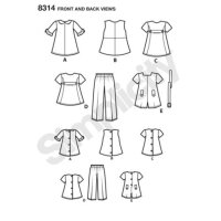 S8314 Kleidung Puppe, Simplicity