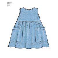 S8304 Top Stirnband Leggings Lätzchen Kleid, Simplicity