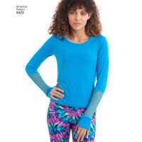 S8423 Damen Top Flügelärmel Kopftuch, Simplicity