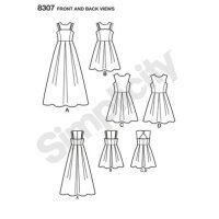 S8307 Mädchen Kleid Plus Projekt, Simplicity