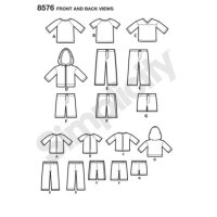 S8576 Kleidung Unisex Puppe, Simplicity