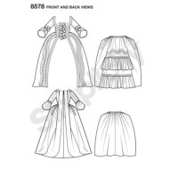 S8578 Damen Kleidchen Jahrhundert, Simplicity