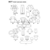 S8577 Kleidung Puppe, Simplicity