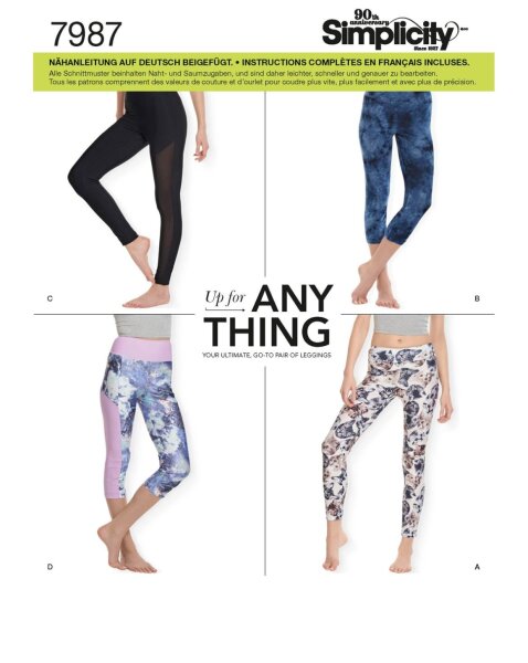 S7987, S8212  Leggings Simplicity Schnittmuster