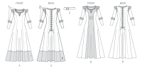 McCalls M6817 Langes Kleid mitLacing und Puff Sleeves