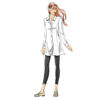 McCalls M6124 Damen Damen Shirts in 3 Längen
