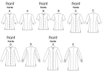 McCalls M6124 Damen Damen Shirts in 3 Längen
