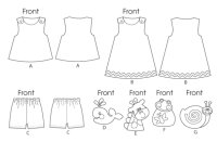 M6541 Kinder Applikationen Top Shorts Kleid, McCalls