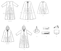 McCalls M7224 Kinder, Jungen und Mädchen Cape , Tunika Kostüme