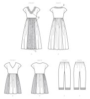 V1611 Damen Nachtkleidchen Hose, Vogue