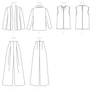 V1620 Damen Top Hose Jackett, Vogue