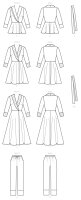 M7875 Damen Hose Gürtel Robe Jackett, McCalls