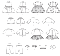 McCalls M7066 Kleidung und Accessoires für 11"-12" , 15"-16" Baby Puppen