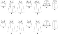 M5797 Mädchen Hose Shorts Kleid Top, McCalls