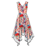McCalls M7315 Damen Handkerchief-Hem Kleider