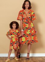 B6654 Damen Kinder Kleid Schärpe, Butterick