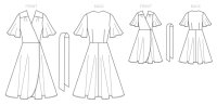 B6654 Damen Kinder Kleid Schärpe, Butterick