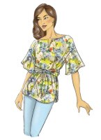 B6685 Damen Top Schärpe, Butterick