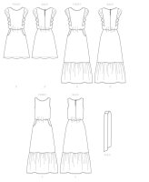 B6677 Damen Kleid Schärpe, Butterick