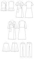 B6670 Damen Shirt Top Hose Kleid, Butterick