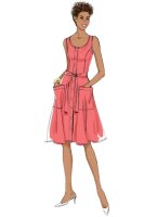 B6674 Damen Beutel Kleid Schärpe, Butterick