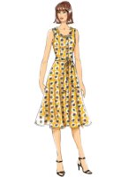 B6674 Damen Beutel Kleid Schärpe, Butterick