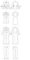 B6640 Damen Top Hose Kleid, Butterick