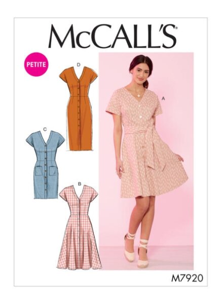 M7920 Damen Gürtel Kleid, McCalls