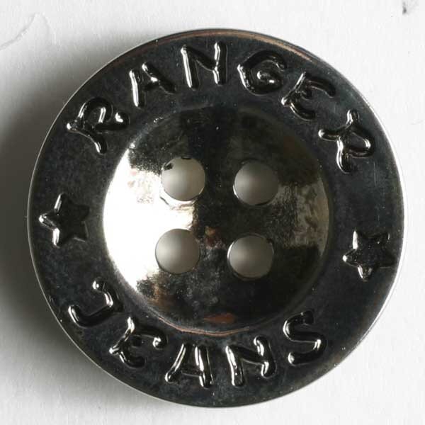 6 Stück, 18mm Knopf, altsilber, Dill , Made in Germany
