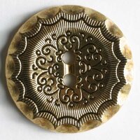 3 Stück, 15mm Knopf, altgold, Dill , Made in Germany