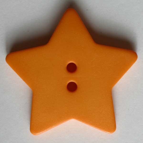 6 Stück, 15mm Knopf, orange, Dill , Made in Germany