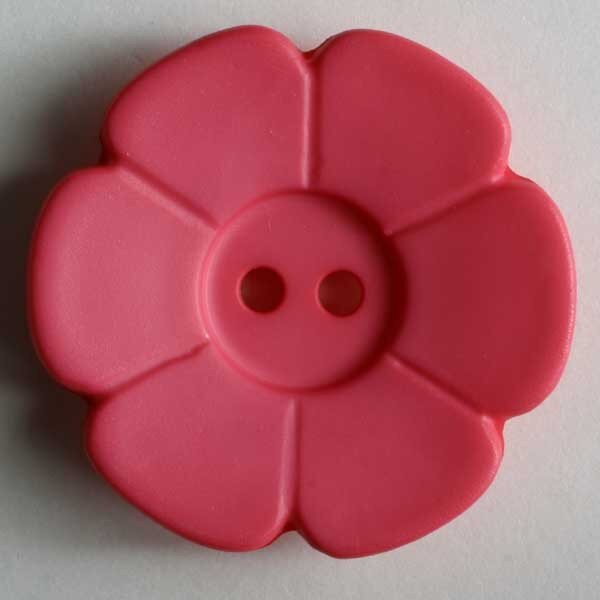 6 Stück, 15mm Knopf, pink, Dill , Made in Germany