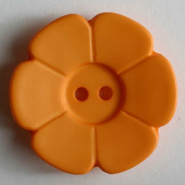 6 Stück, 15mm Knopf, orange, Dill , Made in Germany