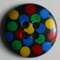 3 Stück, 18mm Kinderknopf, schwarz, Dill , Made in...