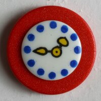 3 Stück, 18mm Kinderknopf, rot, Dill , Made in Germany