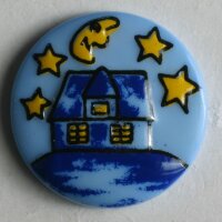 1 Stück, 18mm Kinderknopf, blau, Dill , Made in Germany