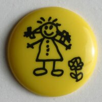 3 Stück, 18mm Kinderknopf, gelb, Dill , Made in Germany