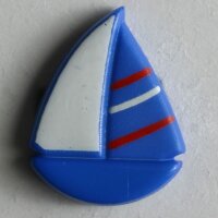 1 Stück, 18mm Kinderknopf, blau, Dill , Made in Germany