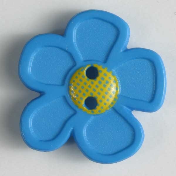 3 Stück, 28mm Kinderknopf, blau, Dill , Made in Germany