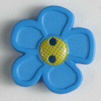 3 Stück, 28mm Kinderknopf, blau, Dill , Made in Germany