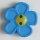 3 Stück, 28mm Kinderknopf, blau, Dill , Made in Germany