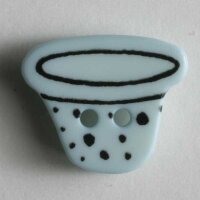 3 Stück, 15mm Kinderknopf, blau, Dill , Made in Germany