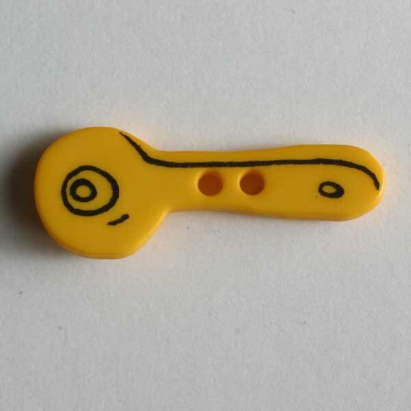 3 Stück, 25mm Kinderknopf, gelb, Dill , Made in Germany