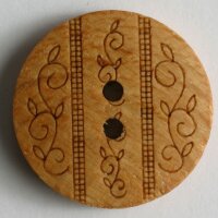 3 Stück, 23mm Holzknopf, braun, Dill , Made in Germany