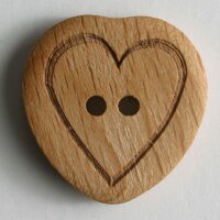 1 Stück, 15mm Holzknopf, braun, Dill , Made in Germany