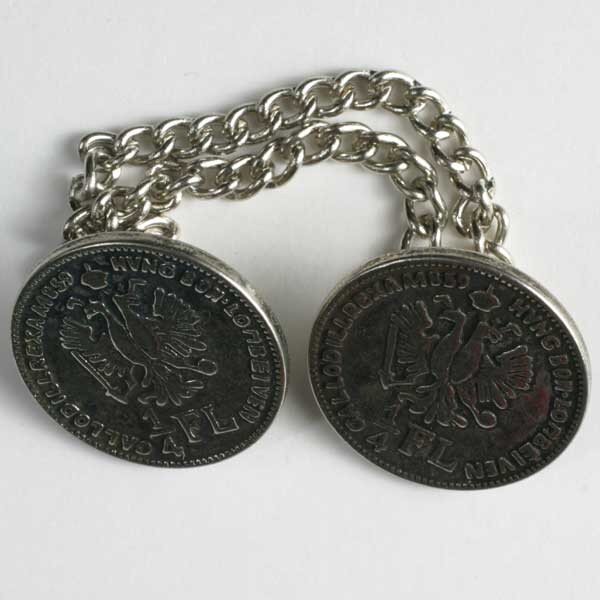 3 Stück, 23mm Vollmetallknopf, altsilber, Dill , Made in Germany