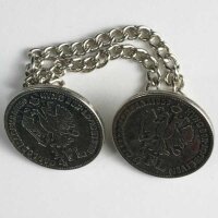 3 Stück, 23mm Vollmetallknopf, altsilber, Dill ,...