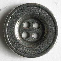 1 Stück, 20mm Vollmetallknopf, altsilber, Dill ,...